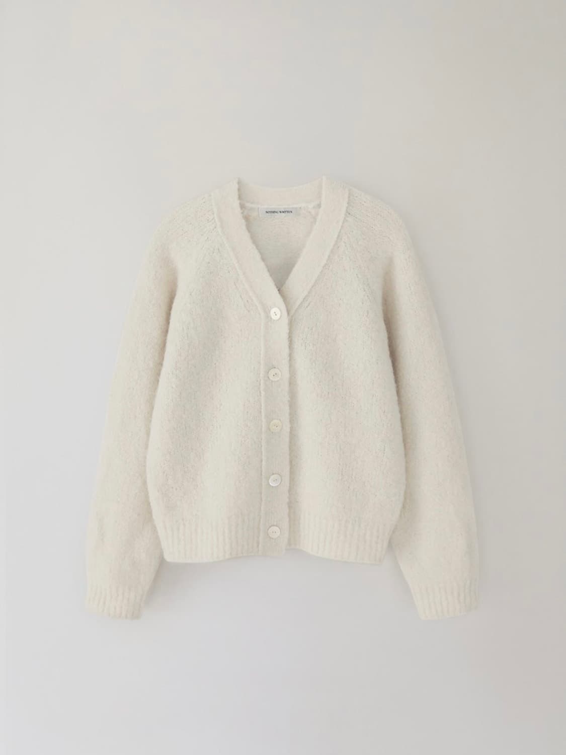 낫띵리튼 볼륨 알파카 가디건 아이보리 상품이미지1