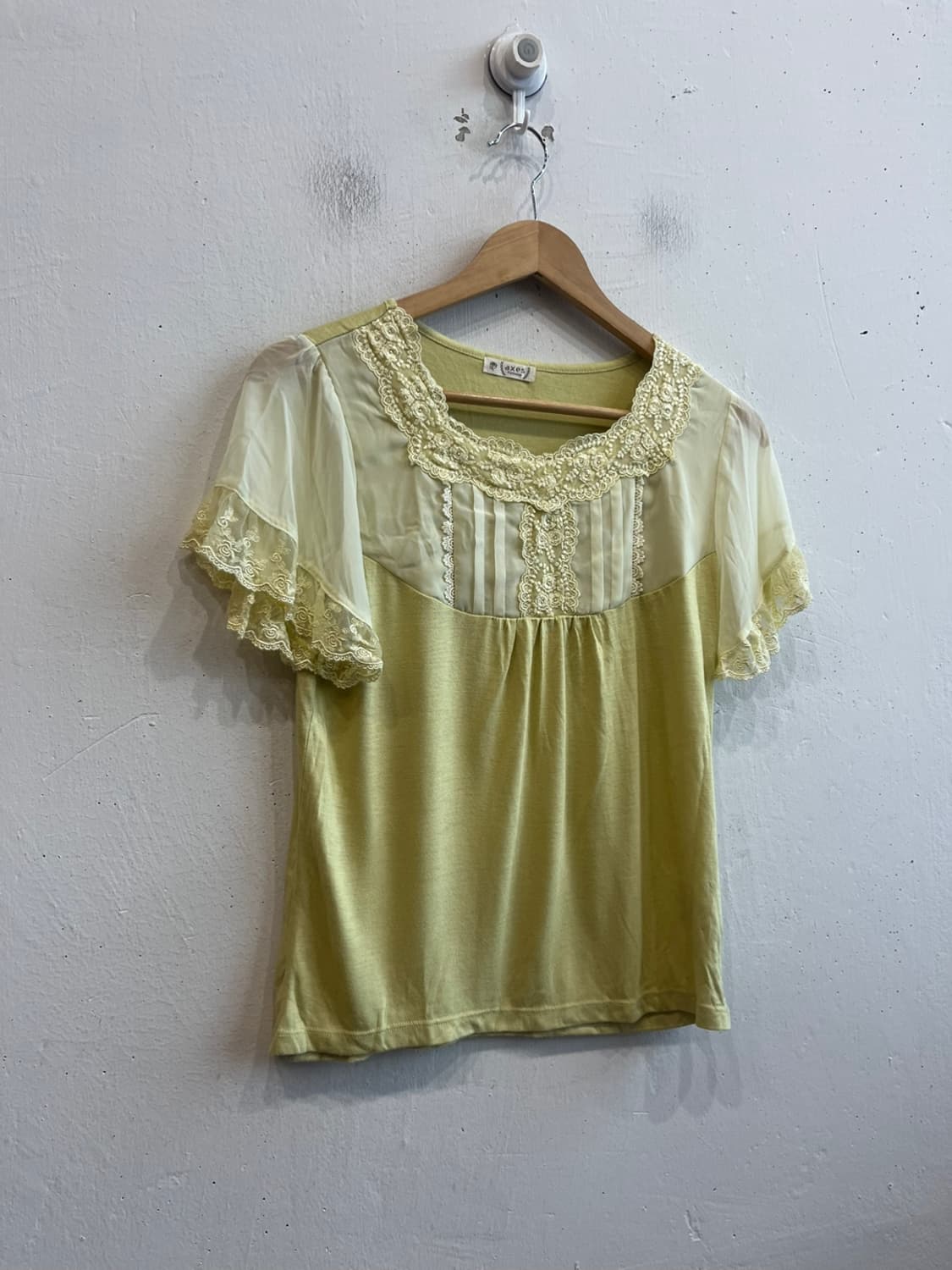 액시즈팜 레이스 반팔 탑 상품이미지1