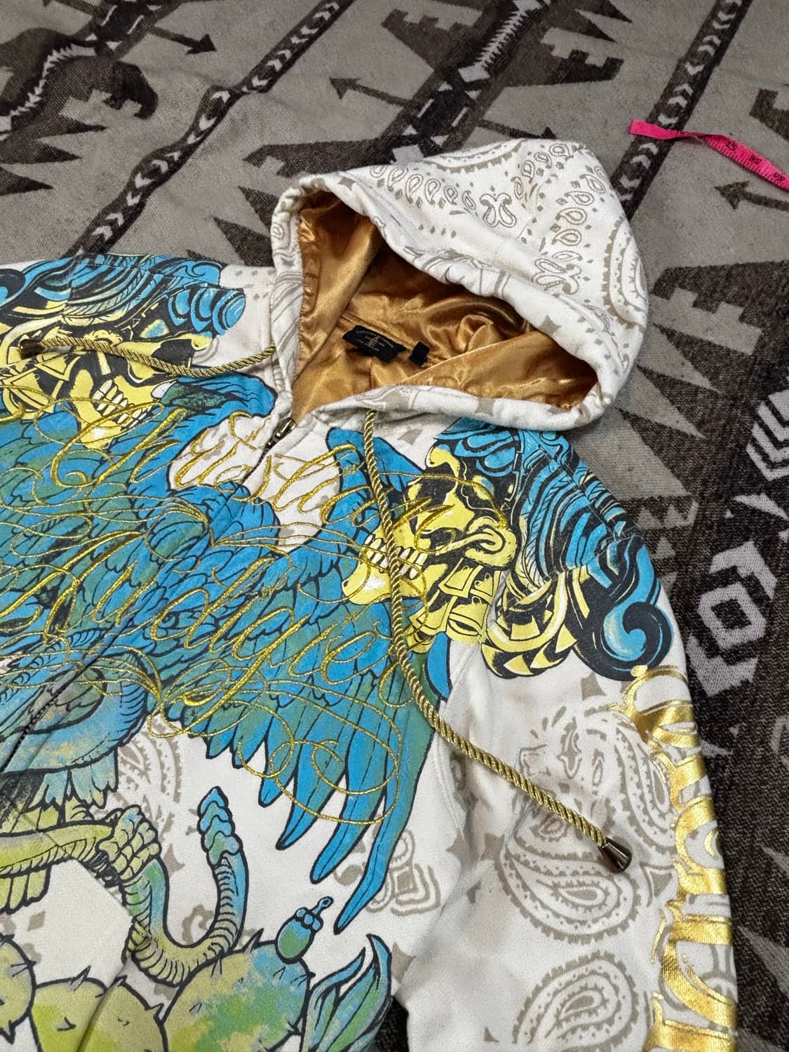 Christian Audigier 드래곤 풀 그래픽 후드 집업  상품이미지3