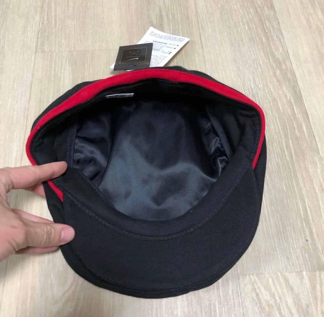 (L) 새상품 90's 나이키 NIKE 데드스탁 빈티지 트윌 베레모 블랙 상품이미지5