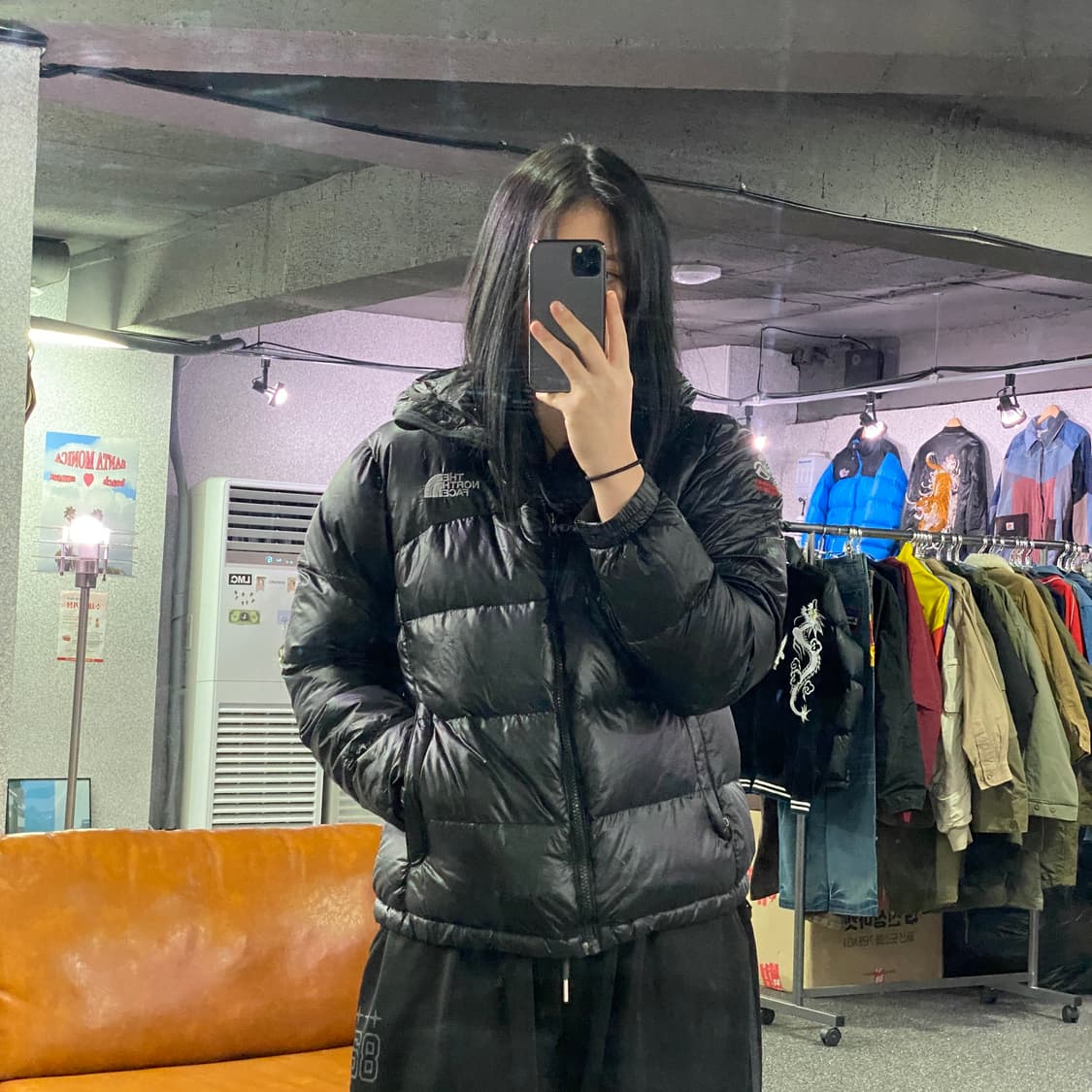 노스페이스 써밋 스몰로고 블랙 경량 패딩 B4036 상품이미지1