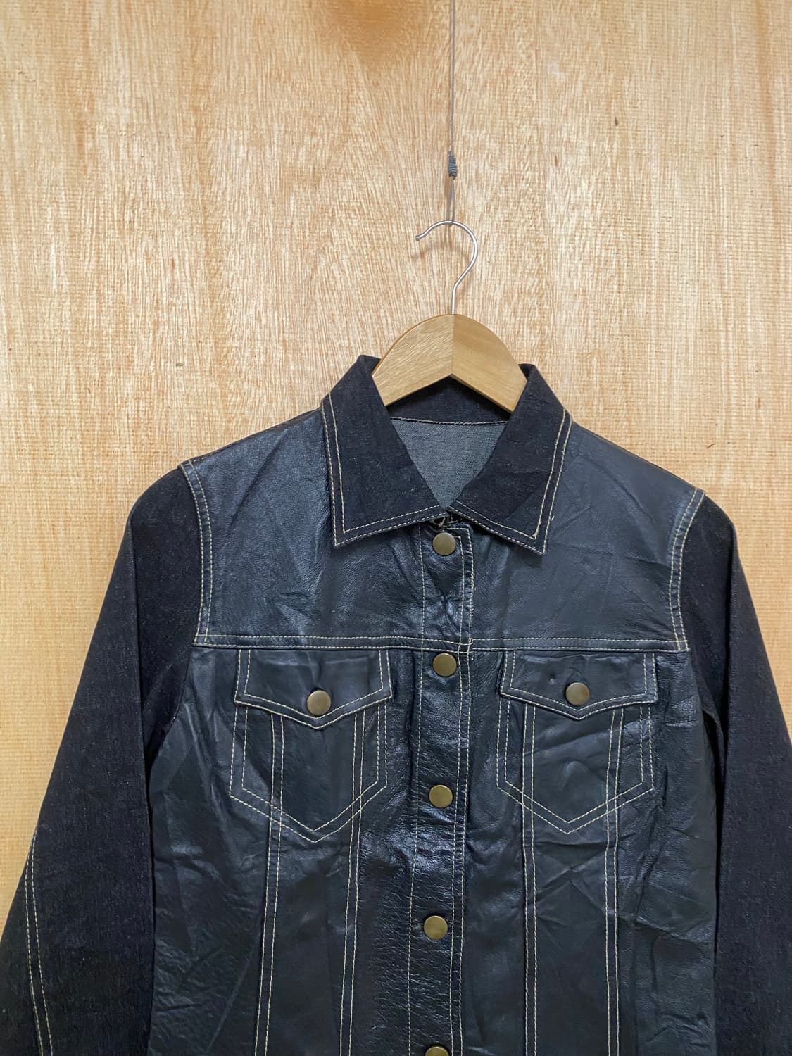VTG leather denim jacket 일본빈티지 레더 데님 자켓 상품이미지3