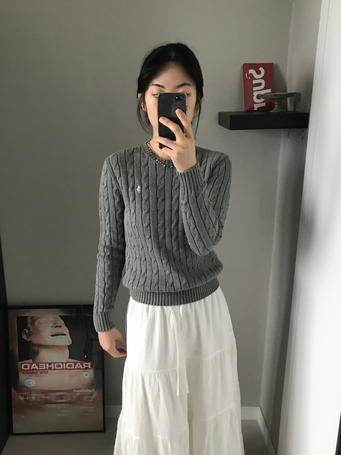 폴로 랄프로렌 포니 로고 그레이 케이블 니트 상품이미지4