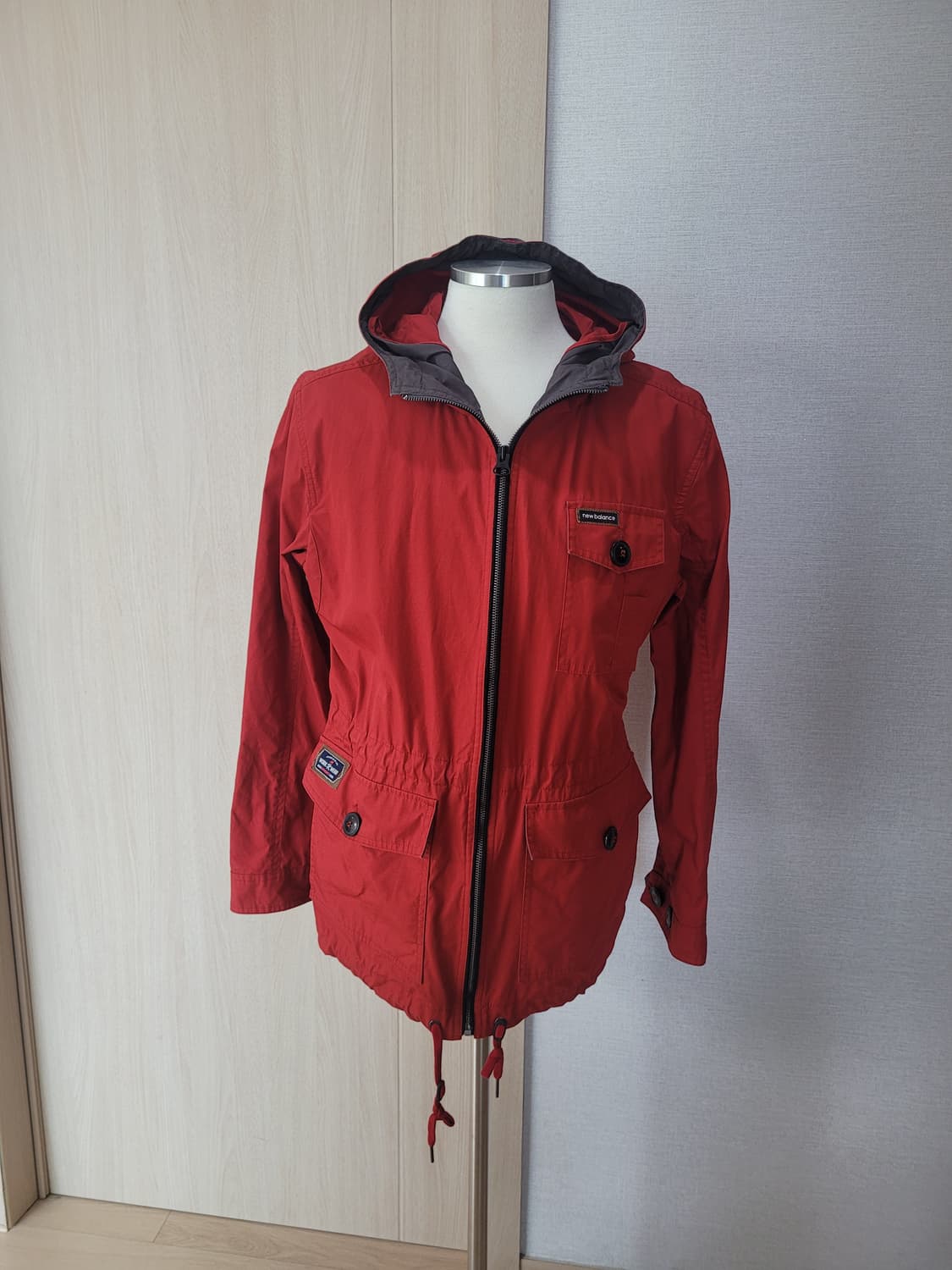 뉴발란스 NewBalance 야상 후드 바람막이 100 레드 상품이미지1