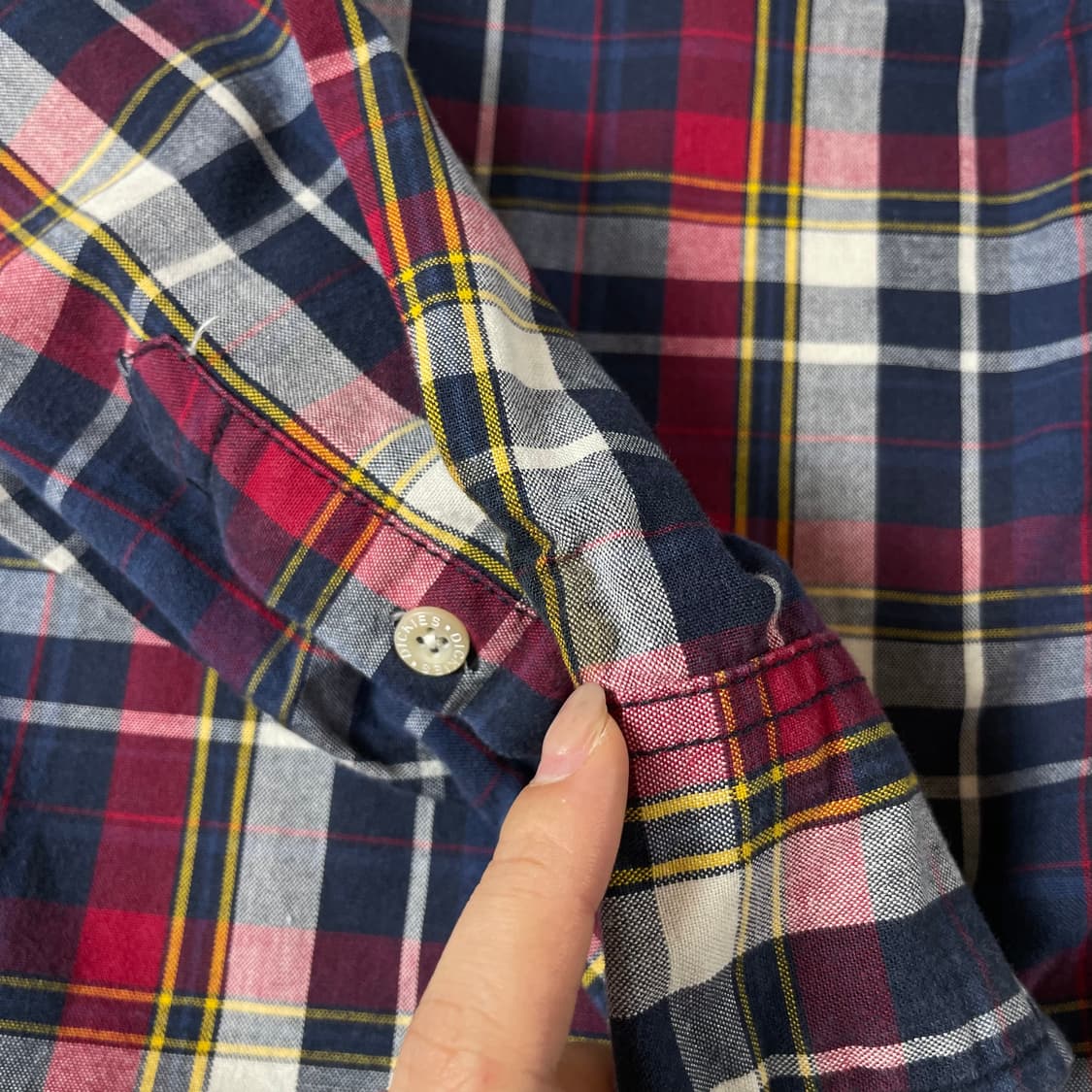  디키즈 블루 레드 체크 긴팔 셔츠 L 상품이미지6