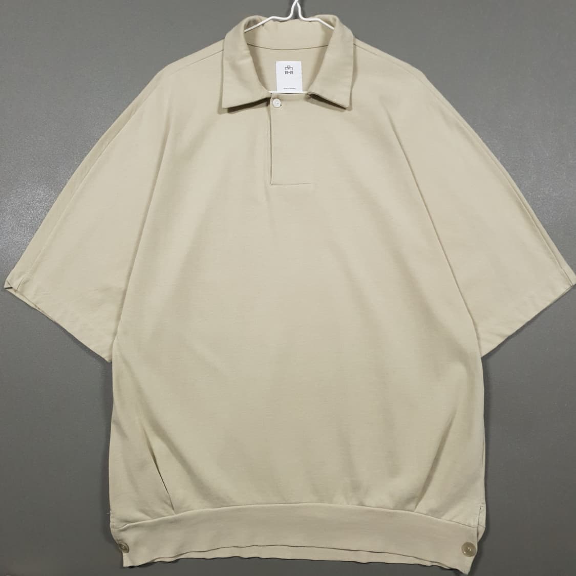 XL) 폴리테루 신형 21ss 루즈 럭비 셔츠 반팔 카라티 베이지 4 상품이미지1