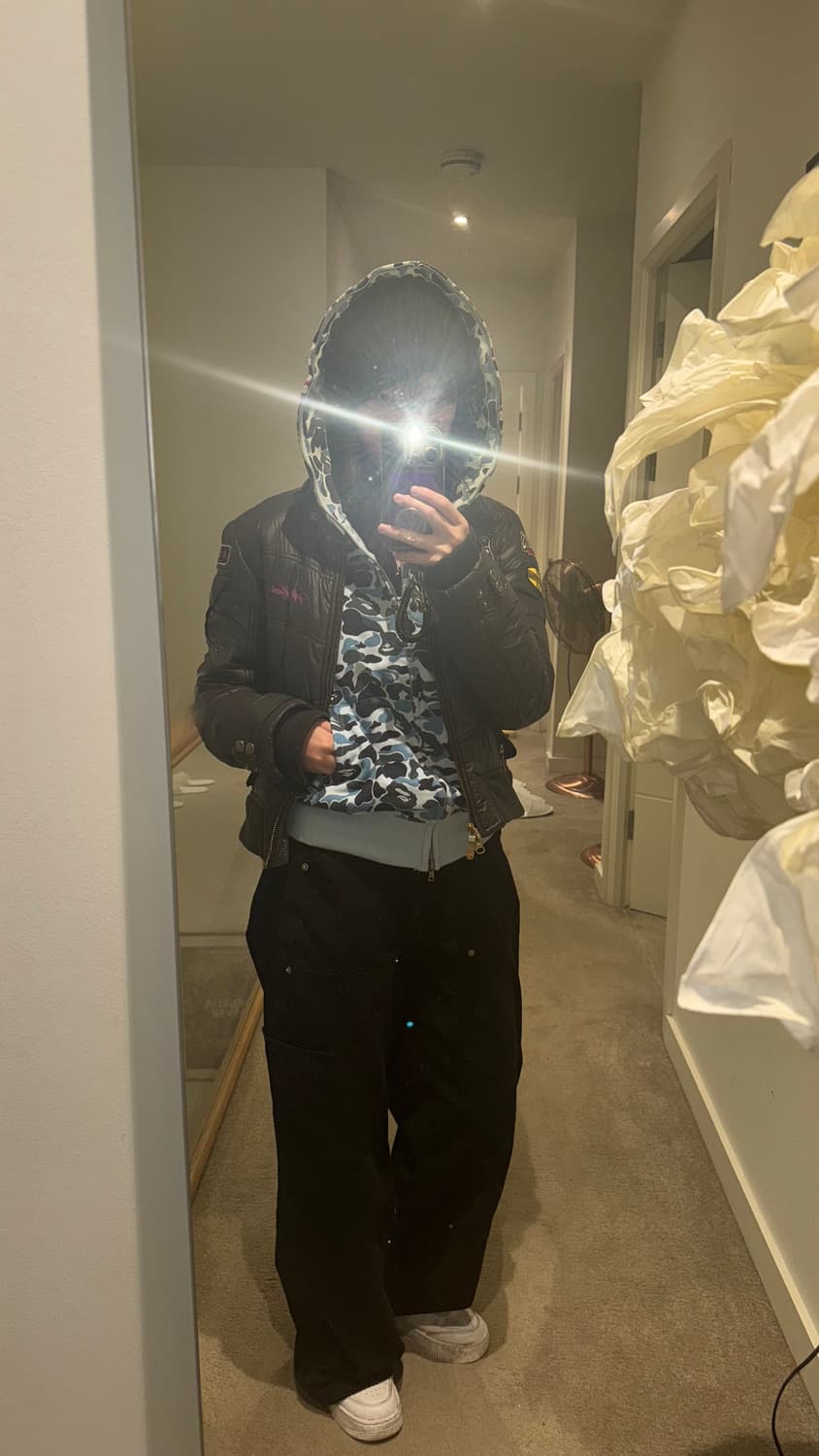 베이프 블루 카모 후드집업 상품이미지1