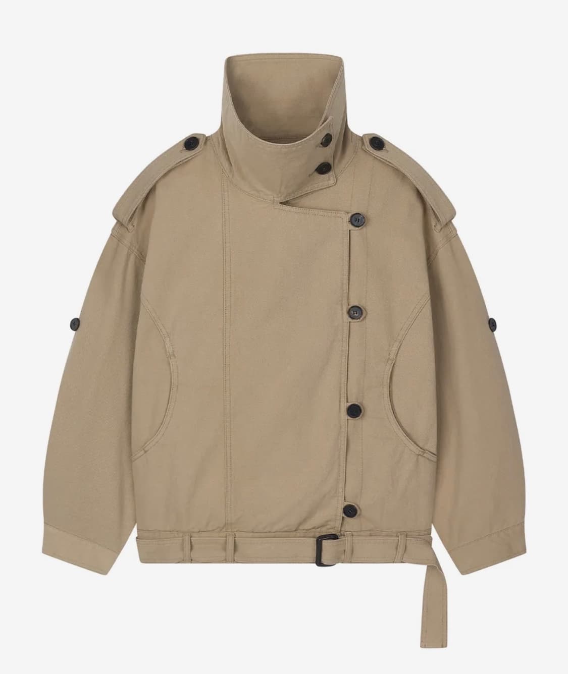 샌드릭 High Neck Cotton Jacket_Beige 상품이미지2