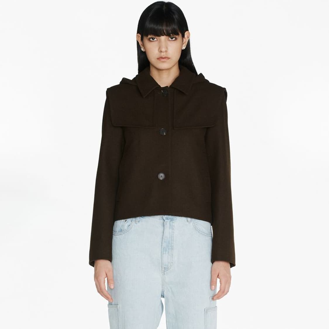 젠 JEUNE 케이프 후디 숏 자켓 M 상품이미지1