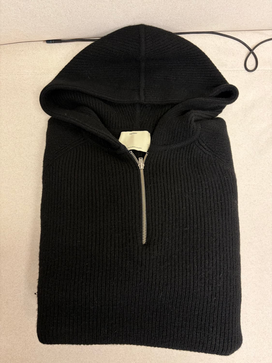 (3) 포터리 하프집업 후드 니트 블랙 / 포터리 니트집업 상품이미지3