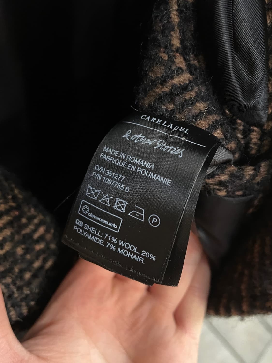 앤아더스토리즈 해링본 모헤어 코트 상품이미지7