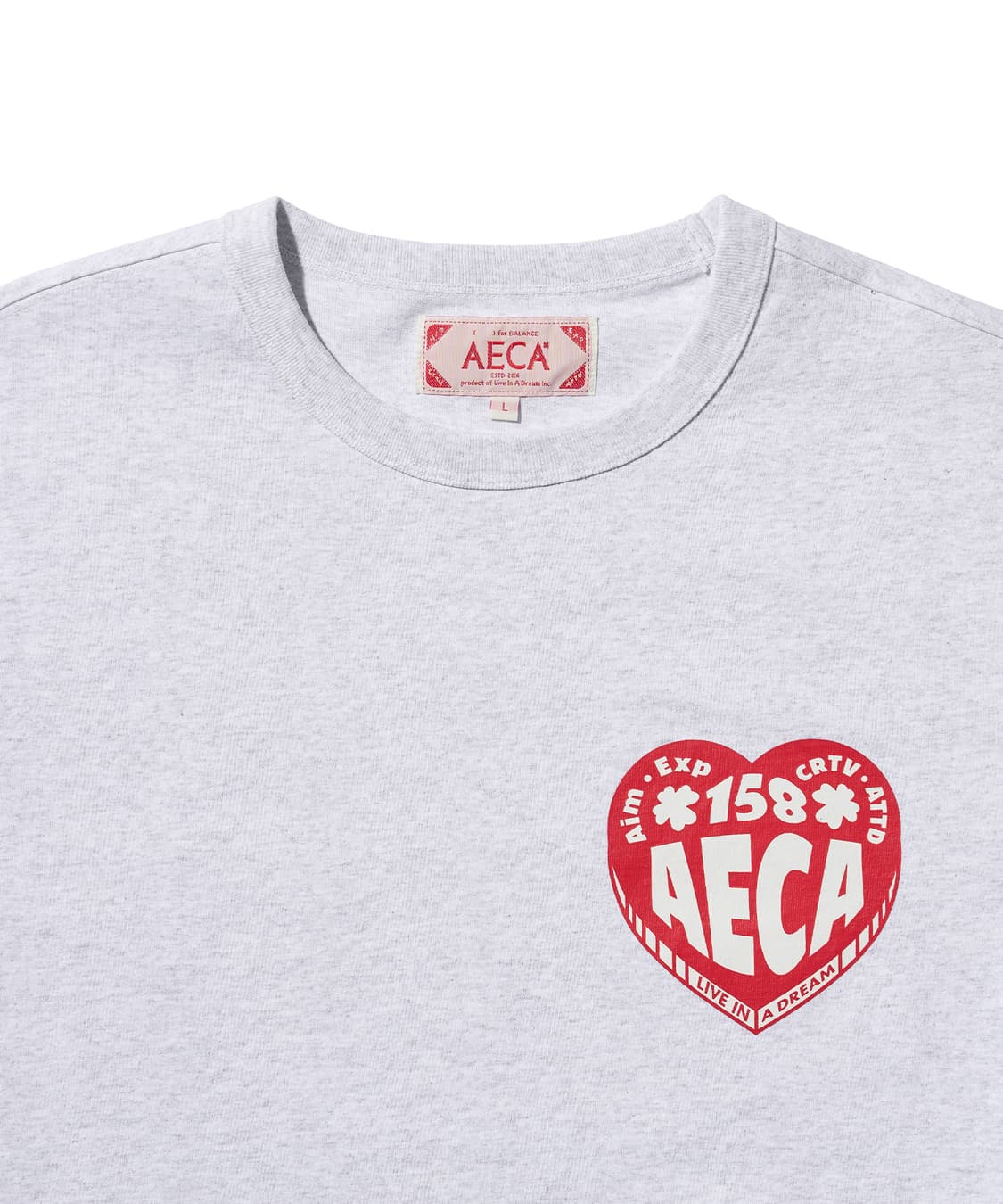 AECA 하트 반팔 티셔츠 라이트그레이 상품이미지5