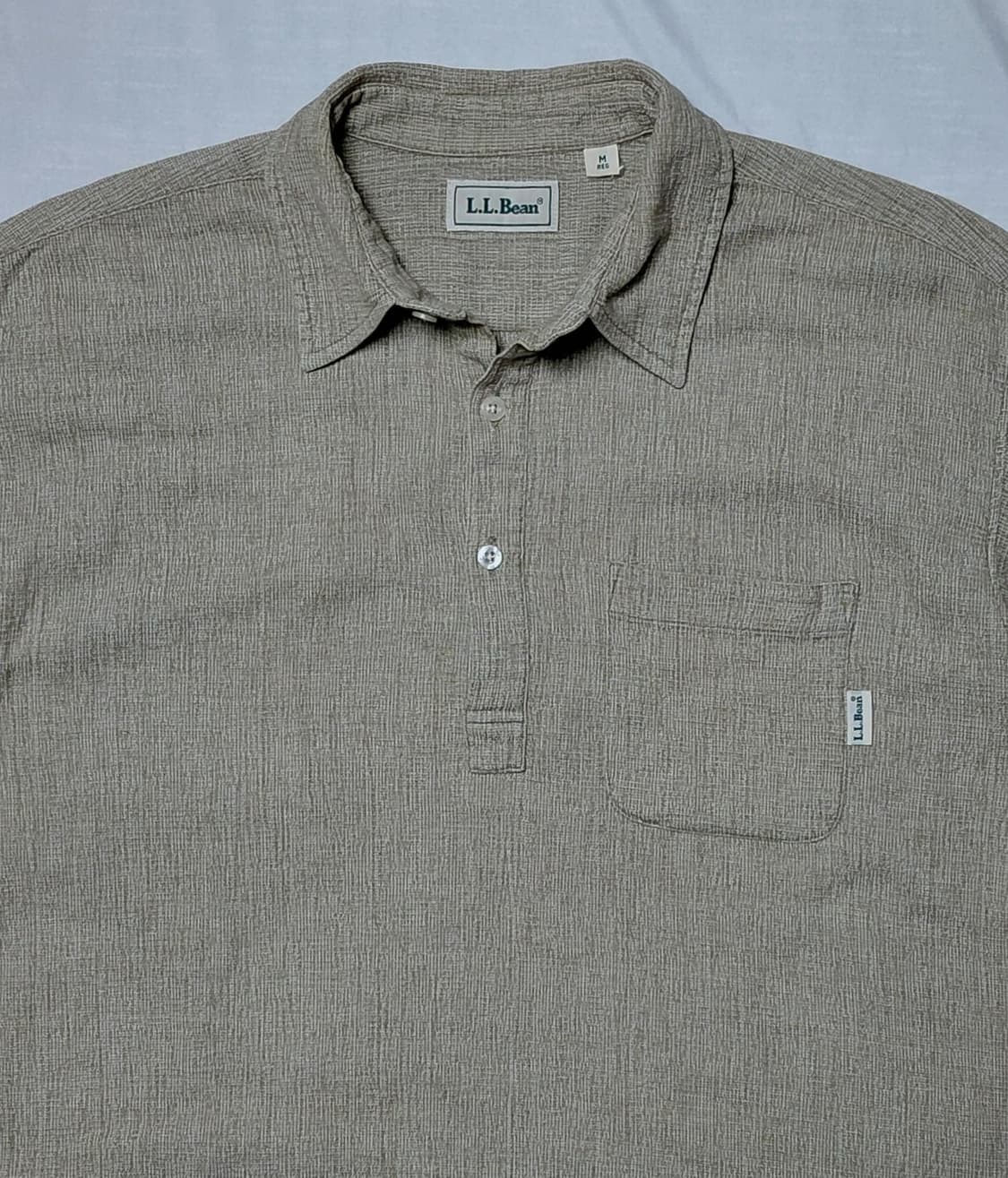 [100] L.L.Bean 빈티지 코튼 리넨 풀오버 반팔 셔츠 (베이지) 상품이미지2
