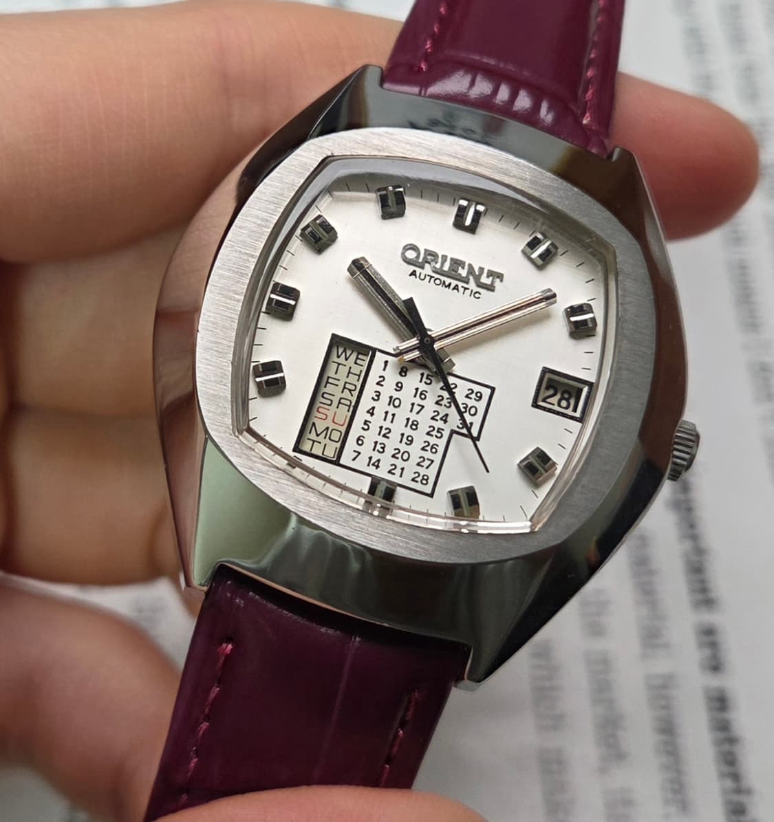 레어] 빈티지 오리엔트 만년달력 점보 오리지널 실버다이얼 오토매틱 상품이미지4