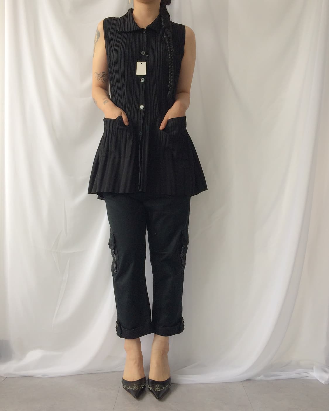 pleats shirt sleeveless 상품이미지1