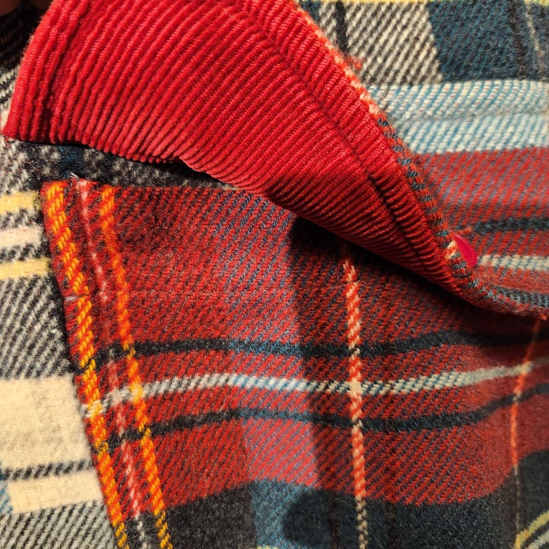 이태리 베네통 00s 울 타탄체크 헌팅 자켓 코트 L 105 상품이미지5