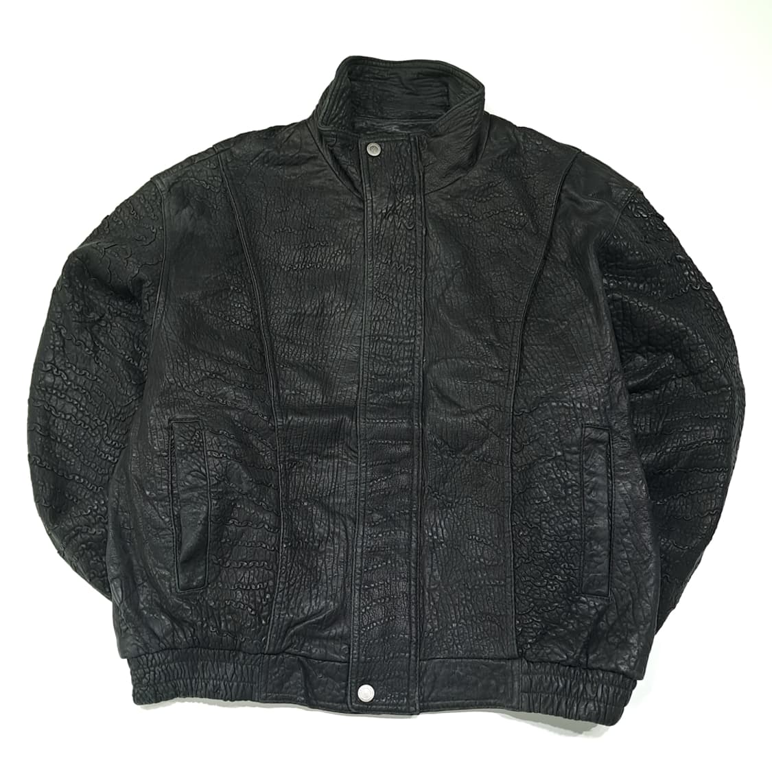CL642 L 윌슨레더 90s 페블 그레인 소가죽 블랙 자켓 아우터 상품이미지1
