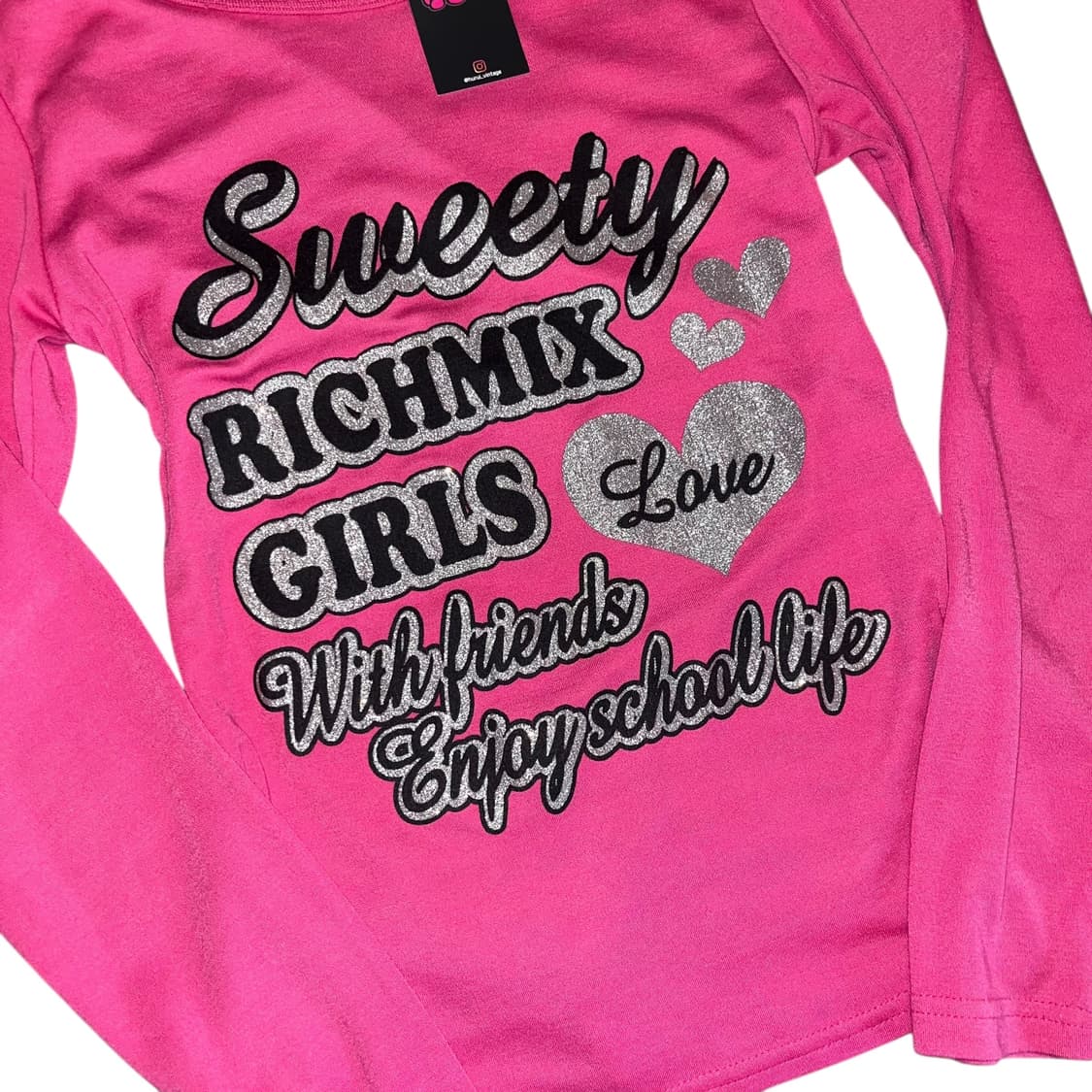 해골레이스 글리터프린팅 긴팔티 펑크갸루y2k키치 상품이미지4