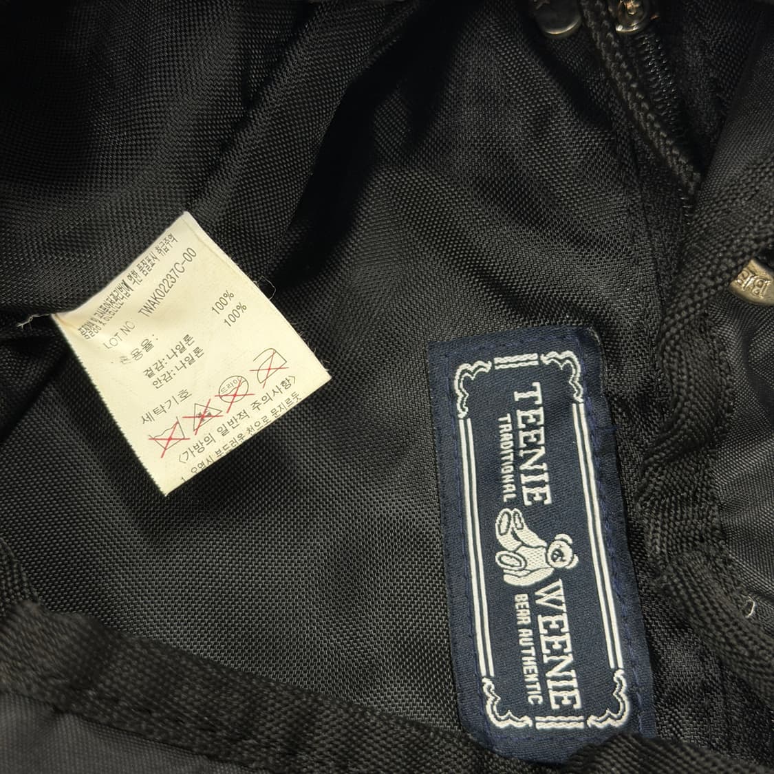 티니위니 빈티지 Y2K 베어 버클 복조리 백팩 가방 블랙 상품이미지4