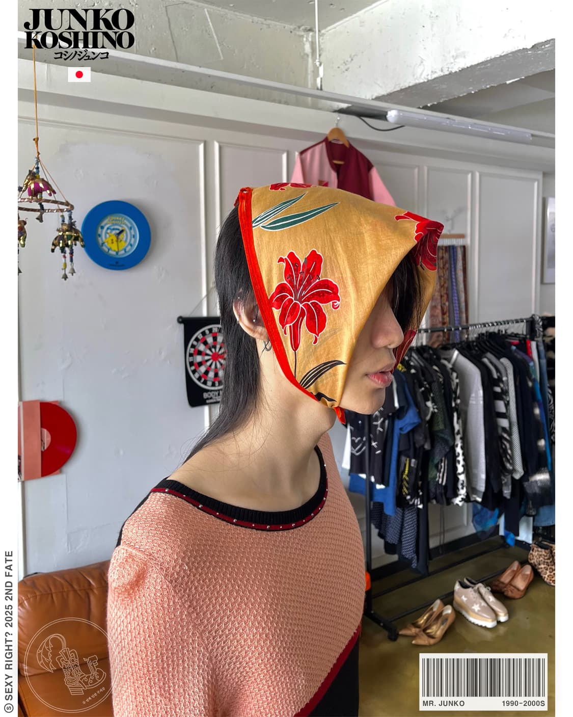 90-00s JUNKO KOSHINO Vtg Bandana Scarf 상품이미지1