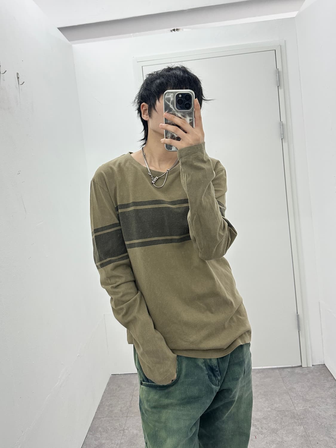 FRJ jeans stripe khaki long sleeve  상품이미지1