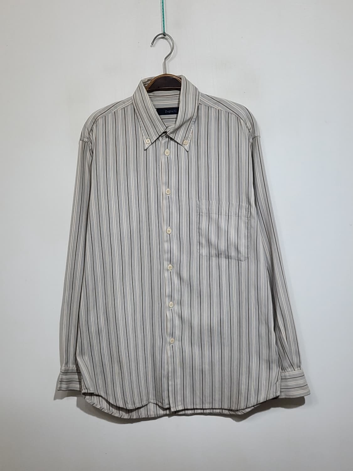 (XL) 제냐 남방 스트라이프 셔츠 포켓 이태리판  상품이미지1
