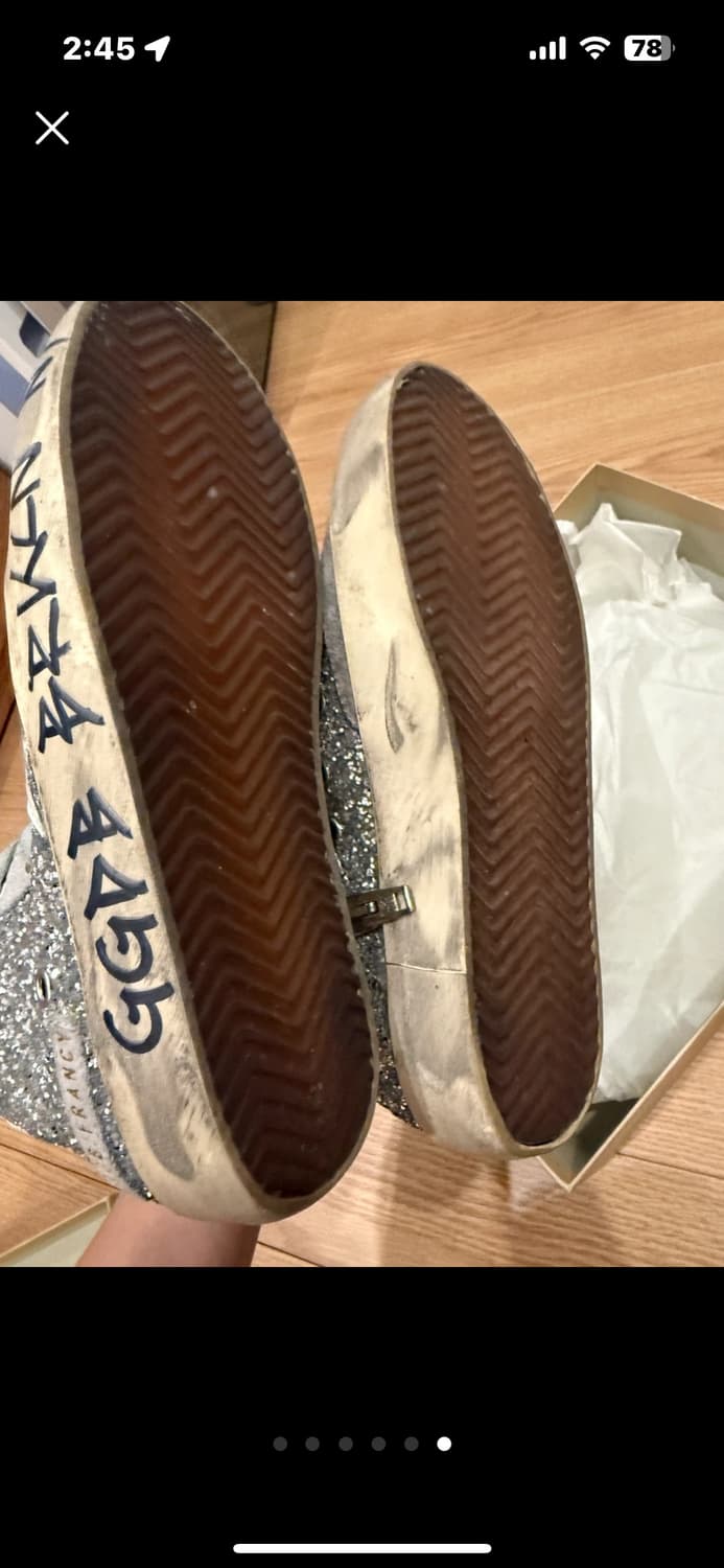 골든구스 Golden goose 프란시 실버 글리터 스니커즈 35 상품이미지5