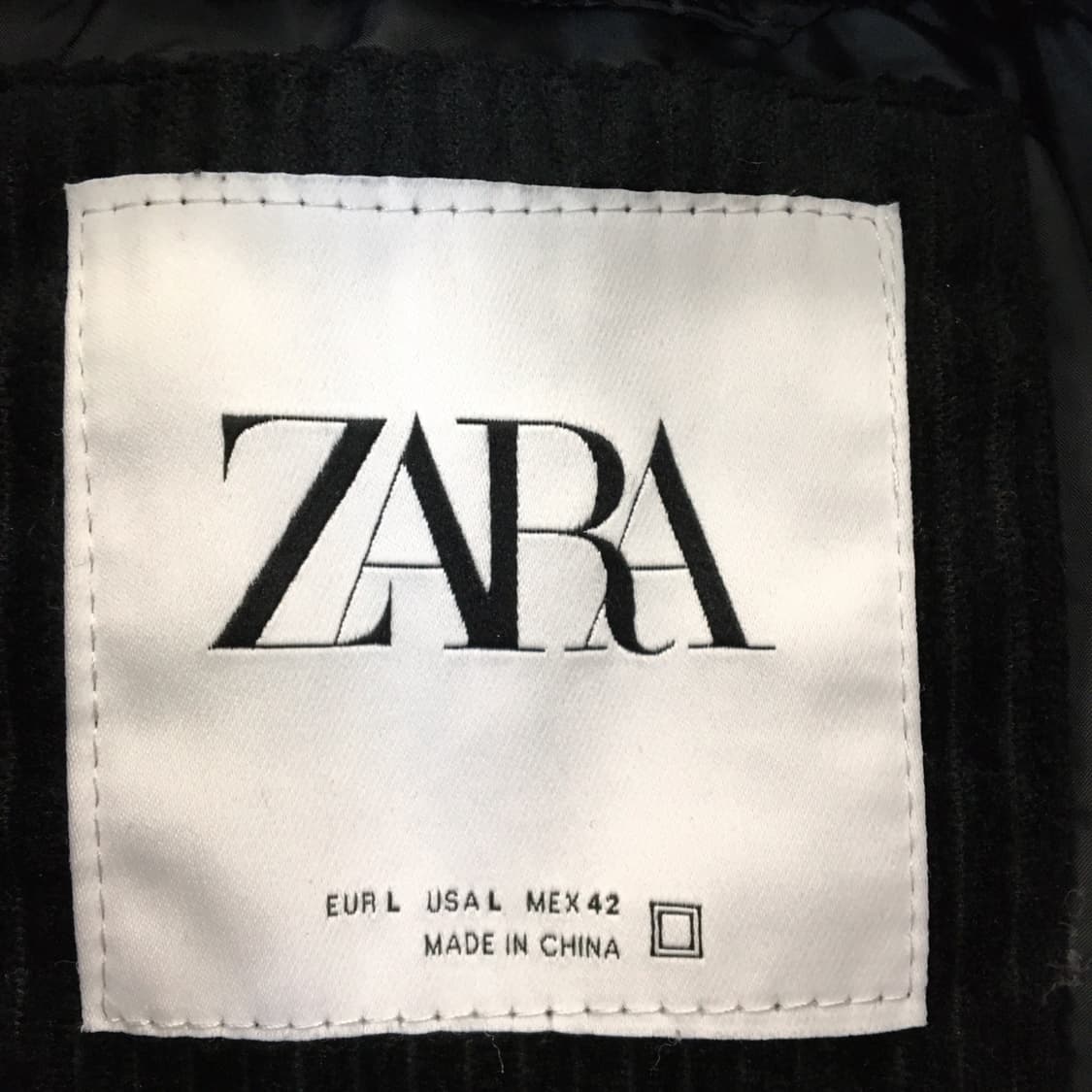 자라 코듀로이 화이트덕다운 롱패딩 L  상품이미지5