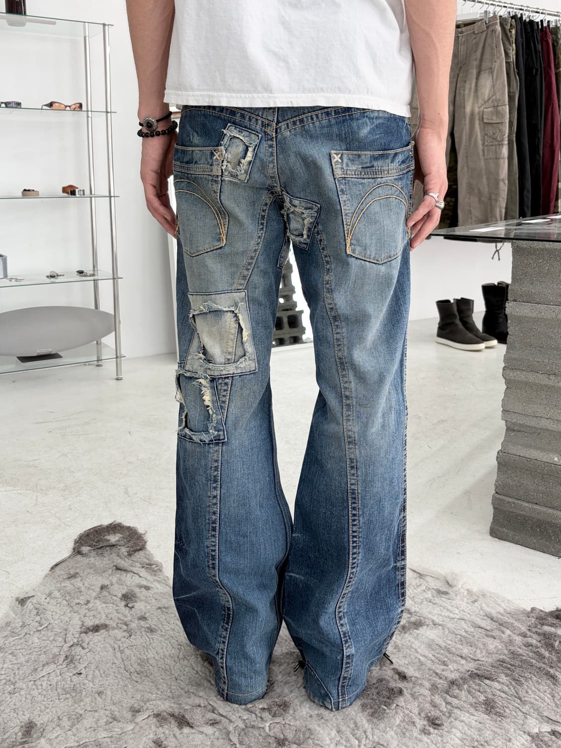 2000‘s vintage 패치 워크 데님 팬츠 상품이미지2