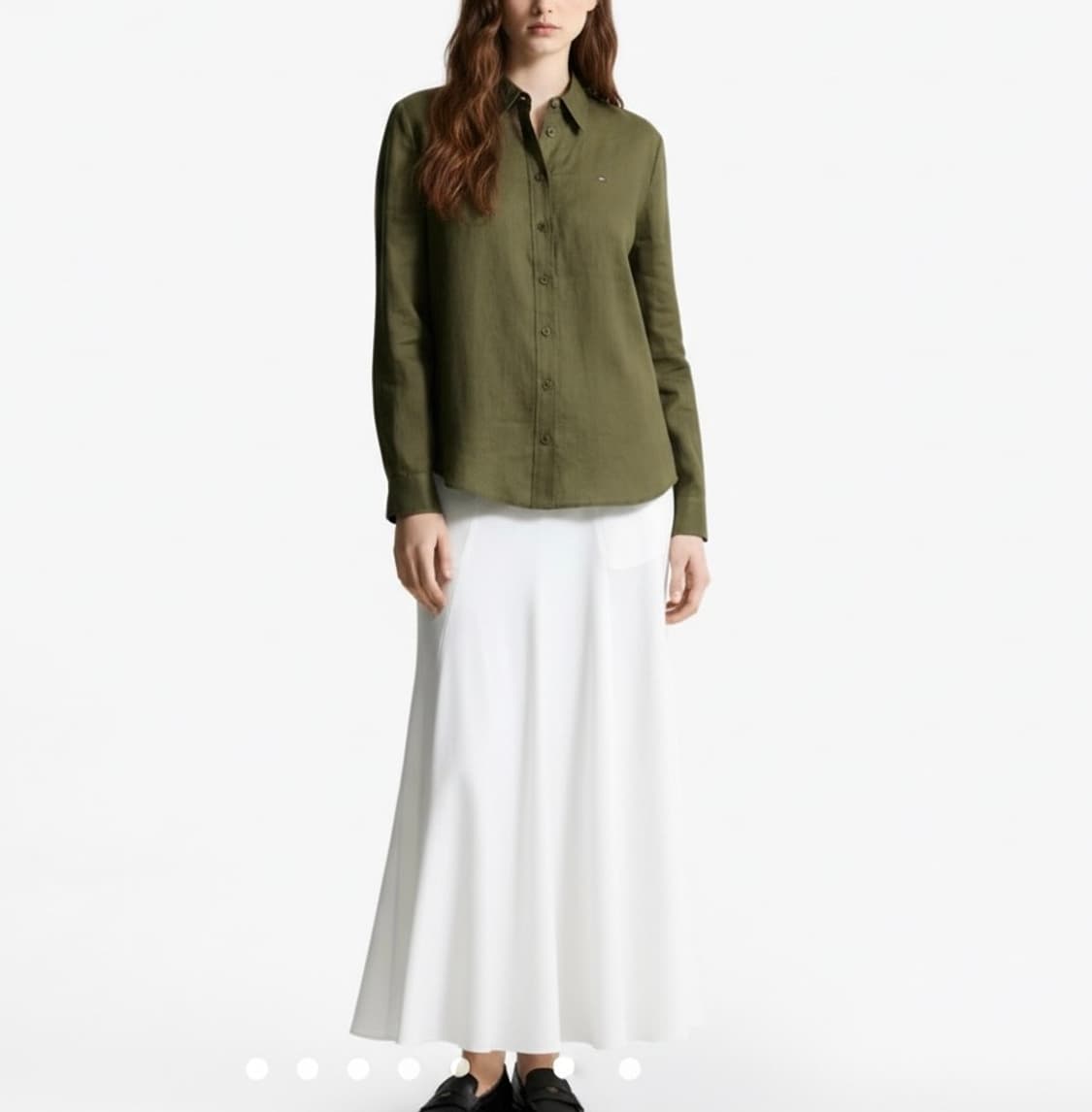 [M] Tommy 타미힐피거 우먼즈 린넨 카키 셔츠 상품이미지2