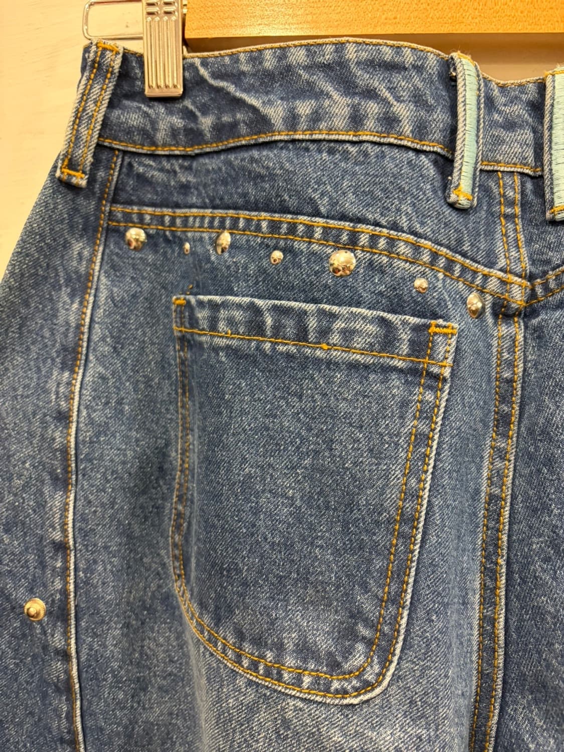 발바닥 프린팅 데님와이드팬츠 상품이미지8