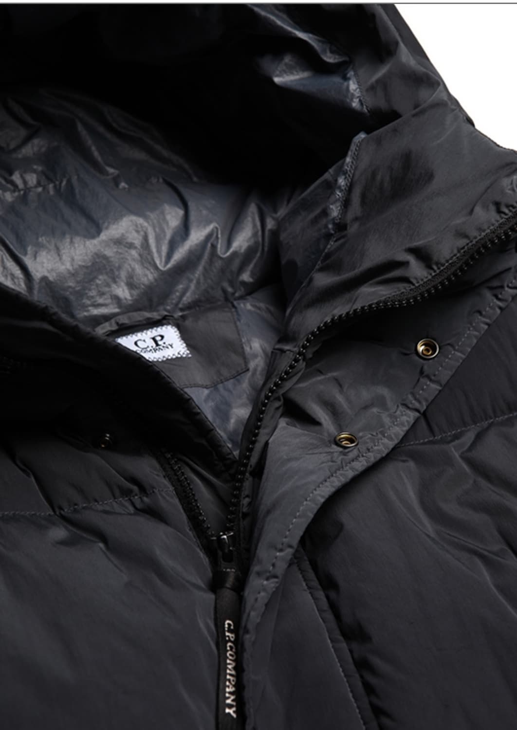 새상품(XXL)씨피컴퍼니 나이크라 후드 롱패딩 다크그레이 상품이미지5