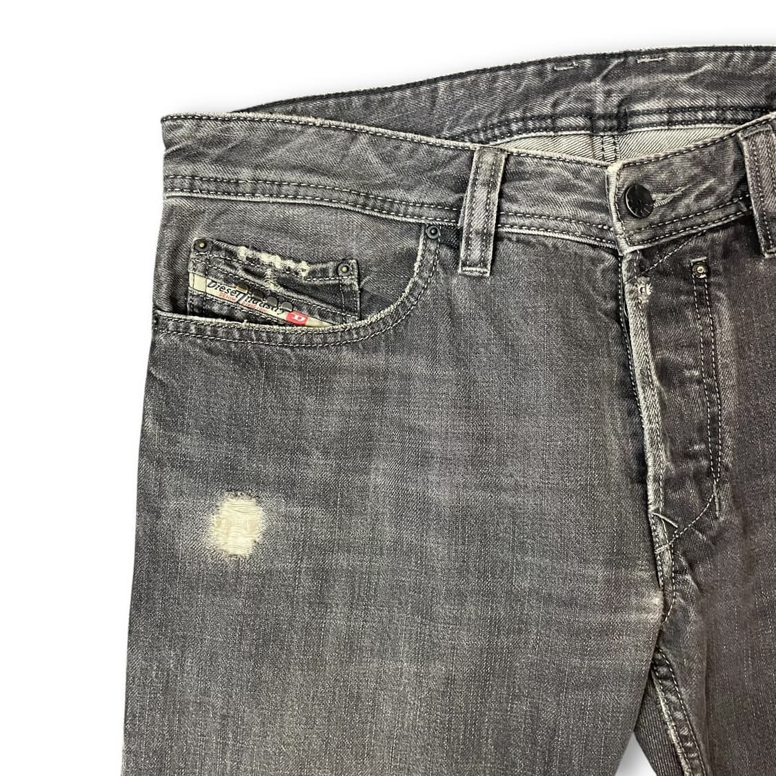 (33) 디젤 그레이 데미지 흑청 워싱 데님 팬츠 상품이미지4