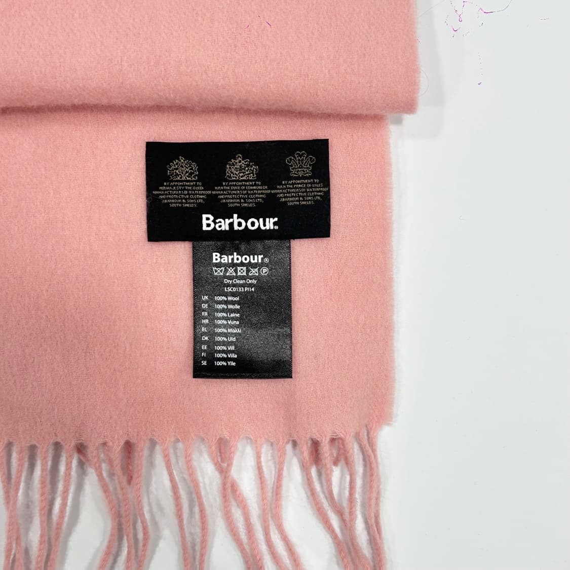 Barbour 울 핑크 목도리  상품이미지5