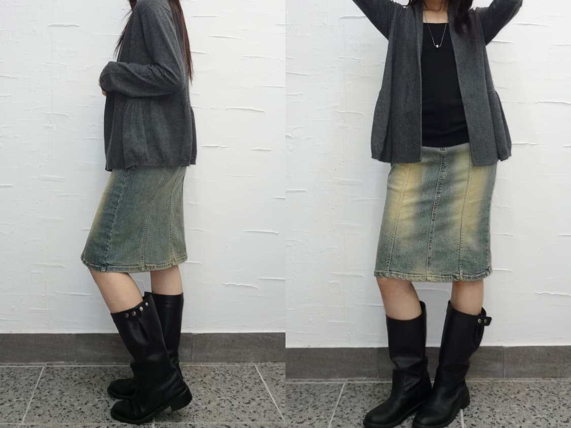 open flare grey cardigan 상품이미지3