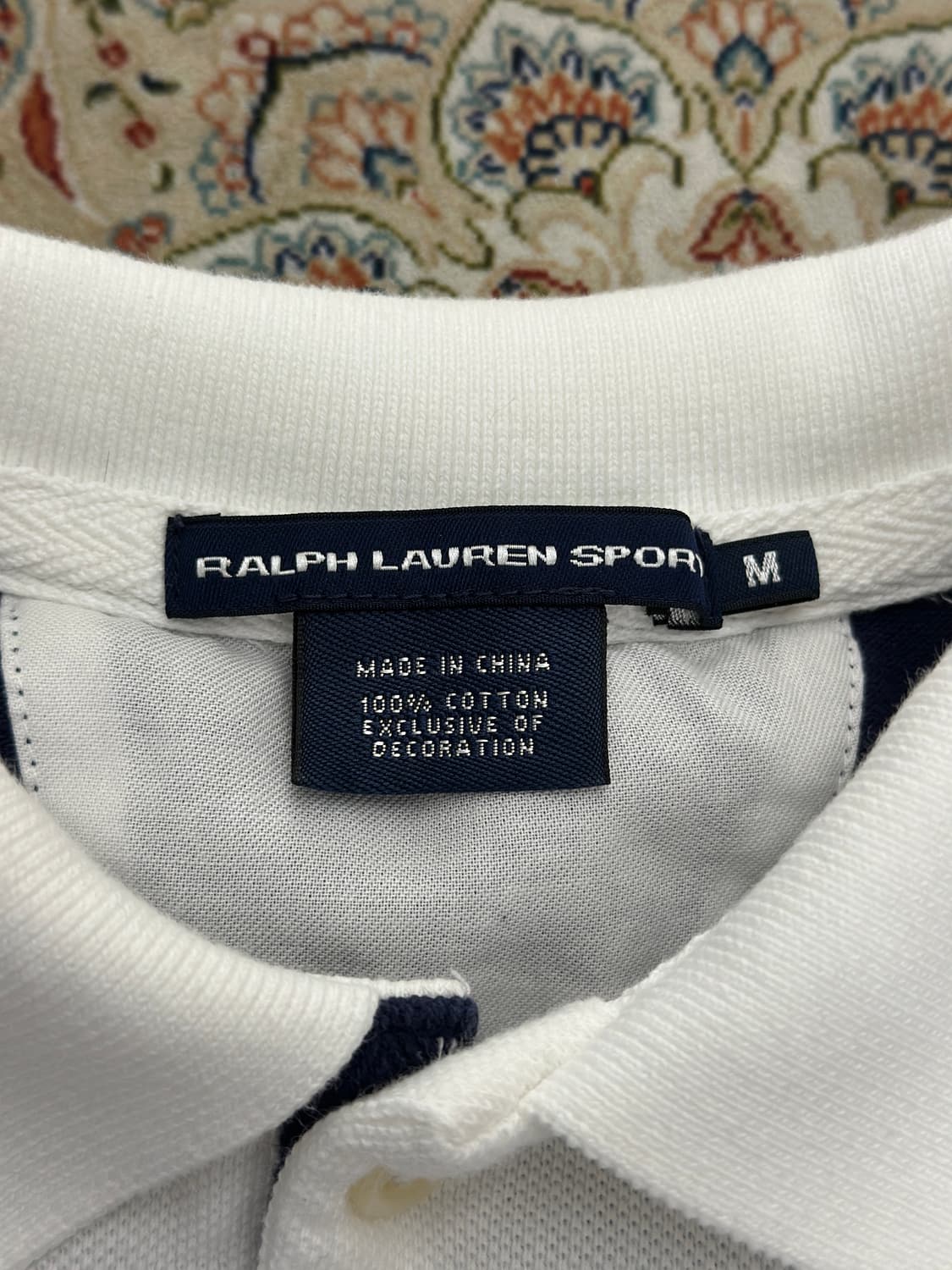 랄프로렌 스포츠 화이트/네이비 배색 빅포니 카라티  상품이미지5