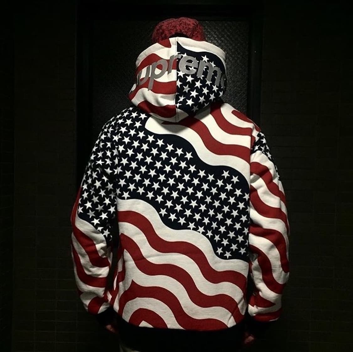 슈프림 14FW 3M 리플렉티브 성조기 써멀 후드집업 상품이미지10