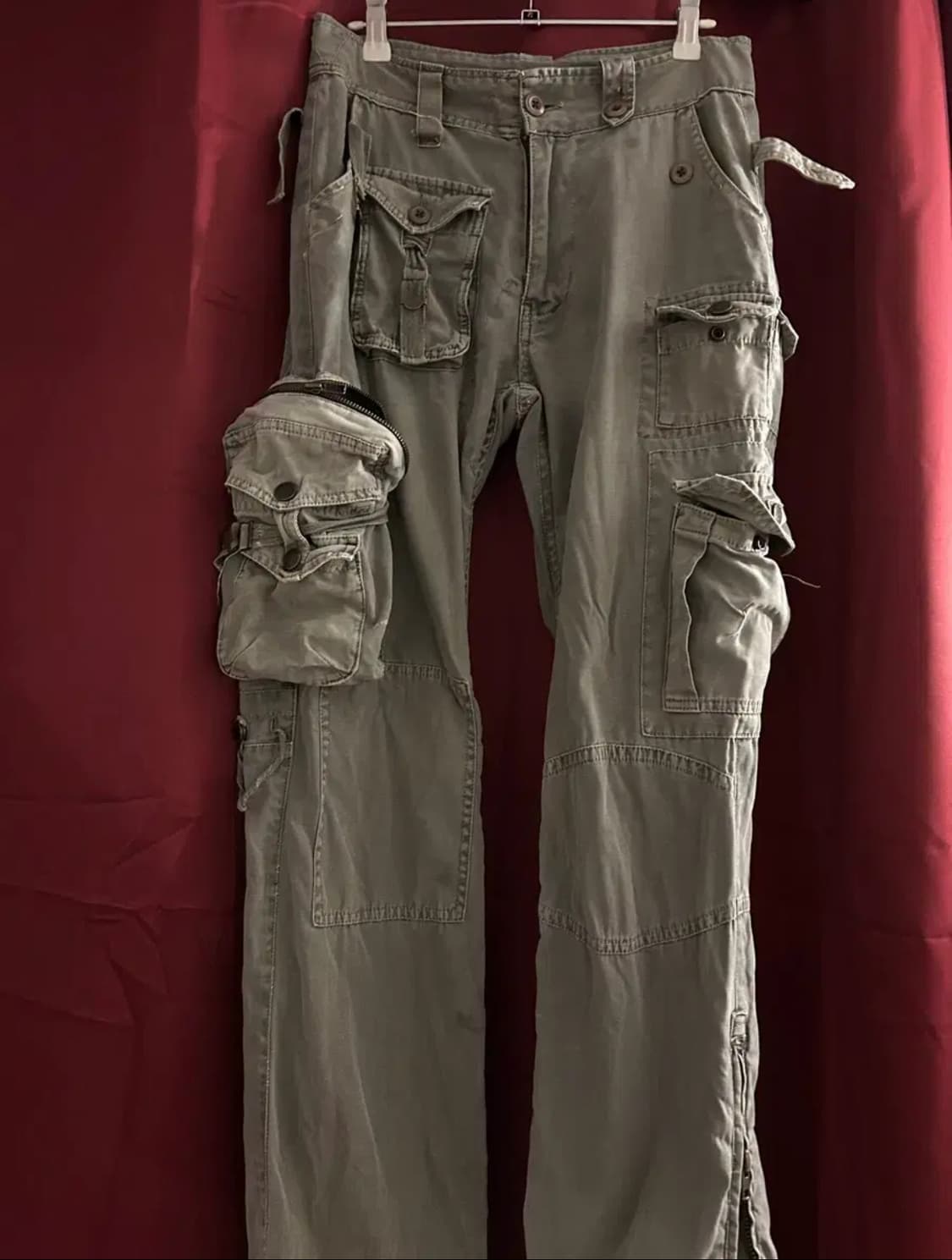 펑크 일본 빈티지 그런지 카키 카고 팬츠  상품이미지4