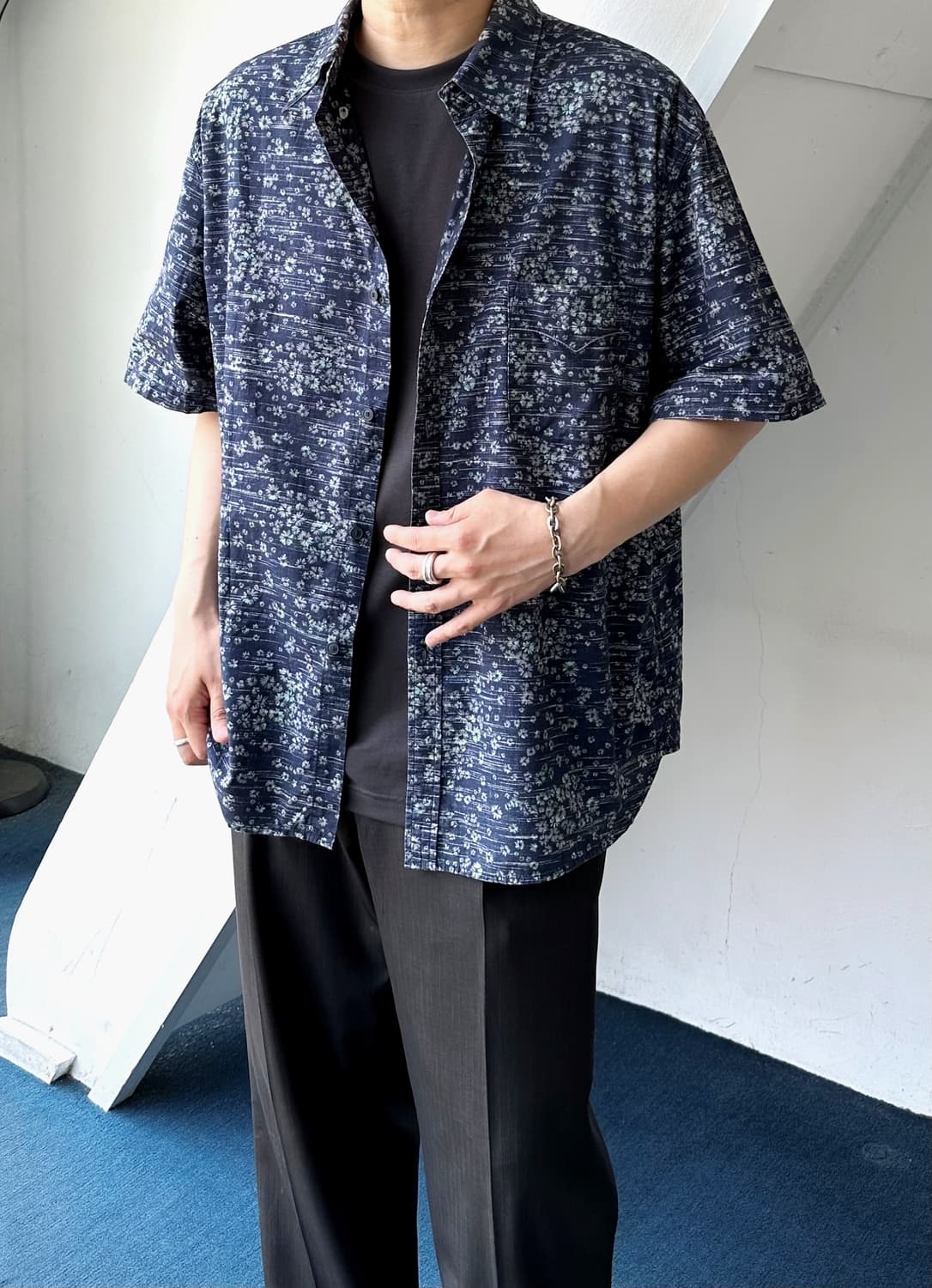 Natural cotton design pattern H/S shirt 상품이미지9