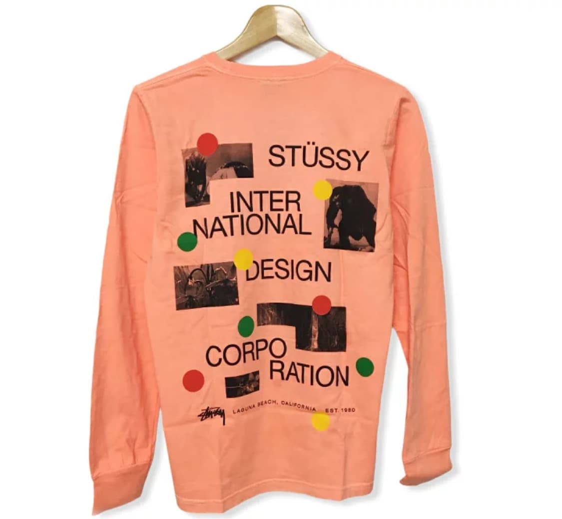 Stussy dot collage ls tee neon orange M 상품이미지1