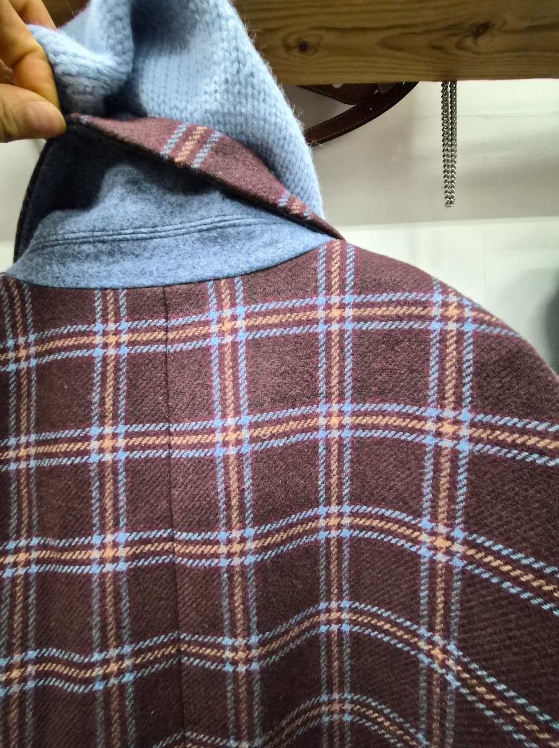 럭키슈에뜨 체크 롱코트 상품이미지7