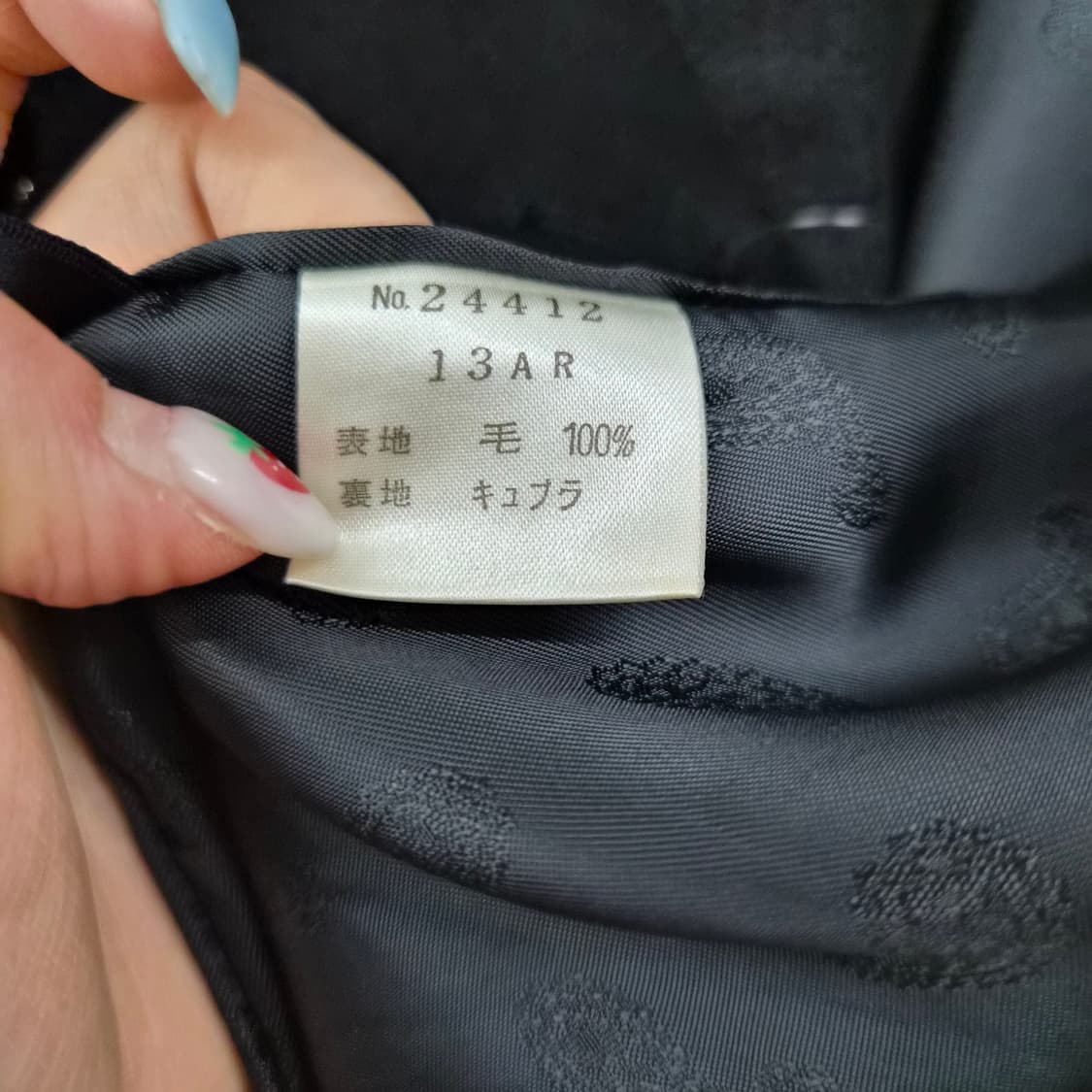 캐시미어 100%  블랙 더블 버튼 코트 남녀공용 M 상품이미지9