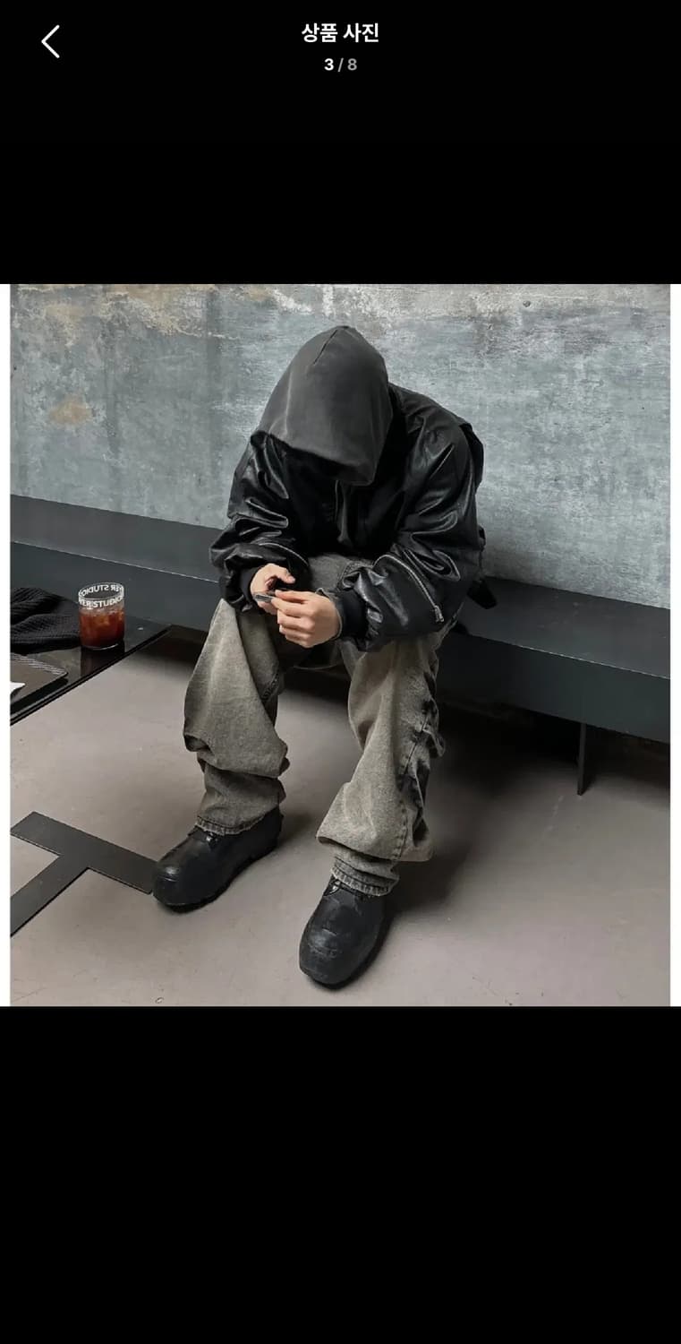 M ) 엠보 크랙 워싱 데님팬츠 상품이미지3