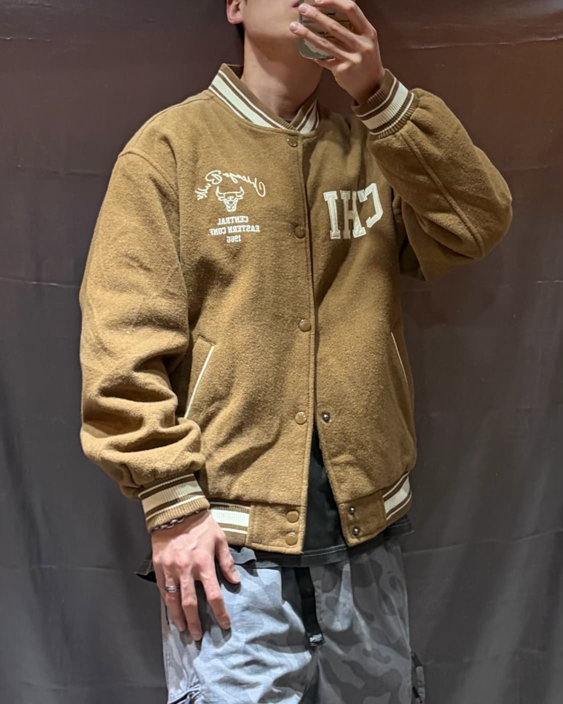 M NBA 시카고불스 1966 빅로고 바시티 자켓 상품이미지1