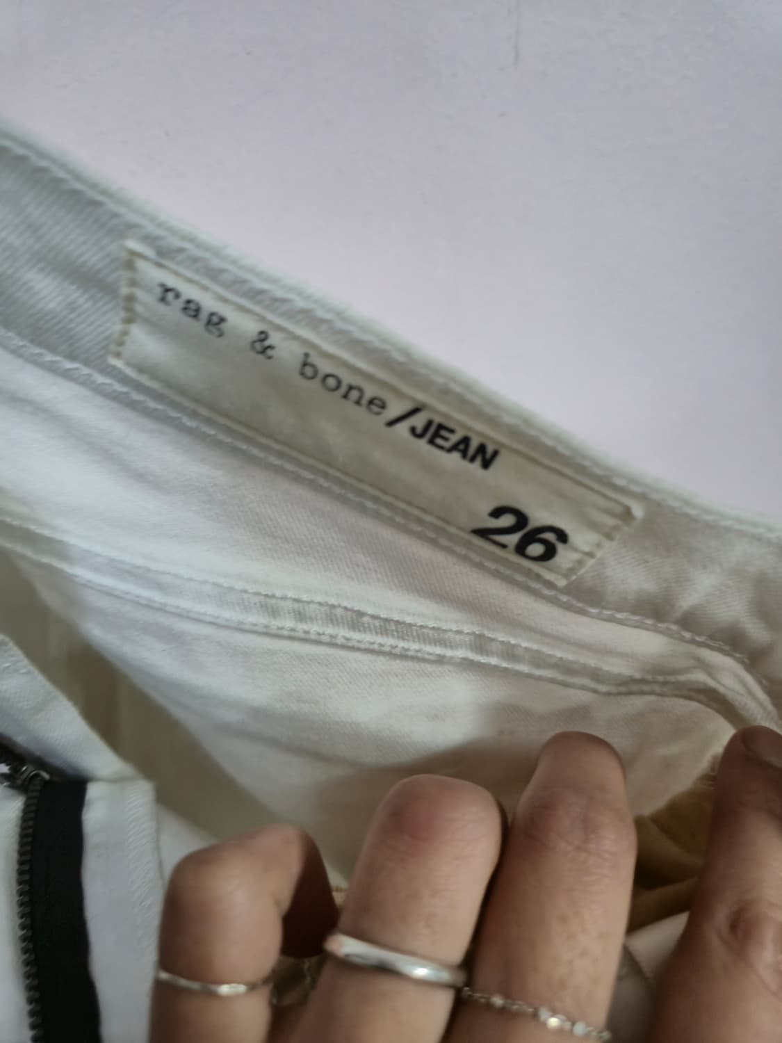 랙앤본 화이트 데미지 청바지 상품이미지5