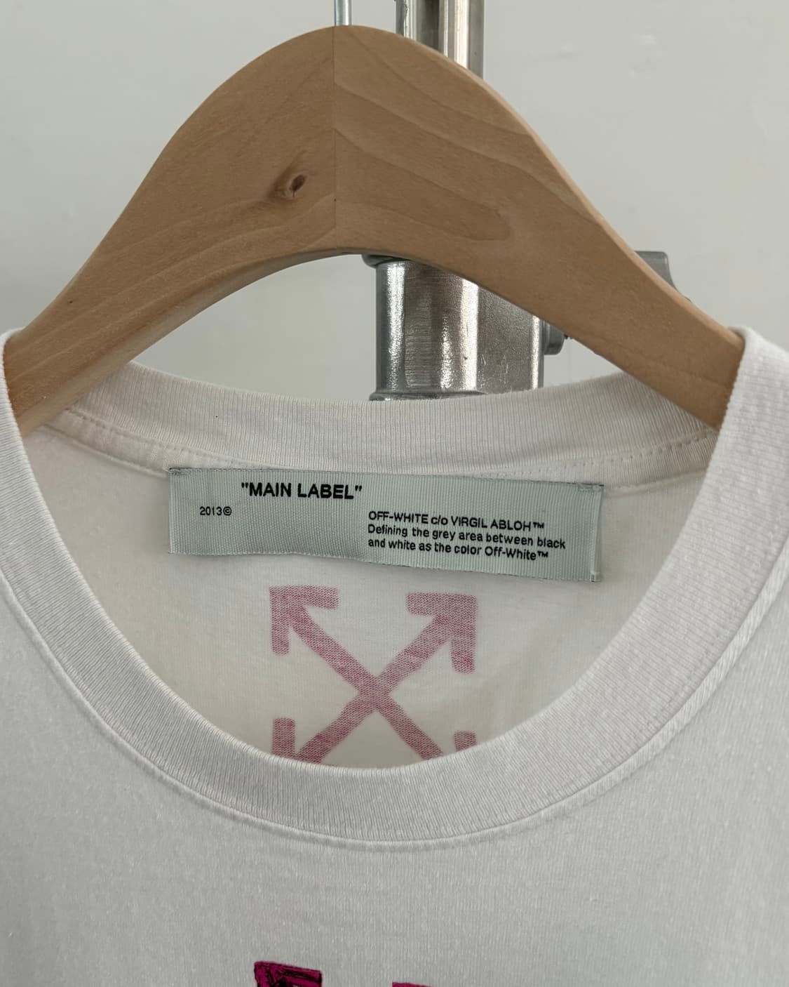 Off-White 오프화이트 핑크 애로우 화이트 반팔 티셔츠 상품이미지6