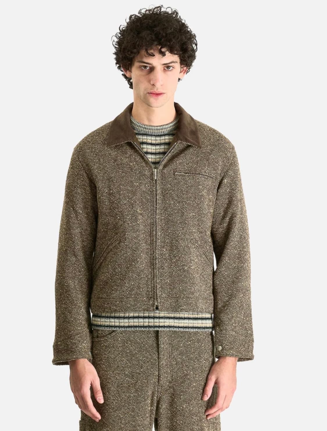 오라리 홈스펀 트위드 집 블루종  상품이미지1