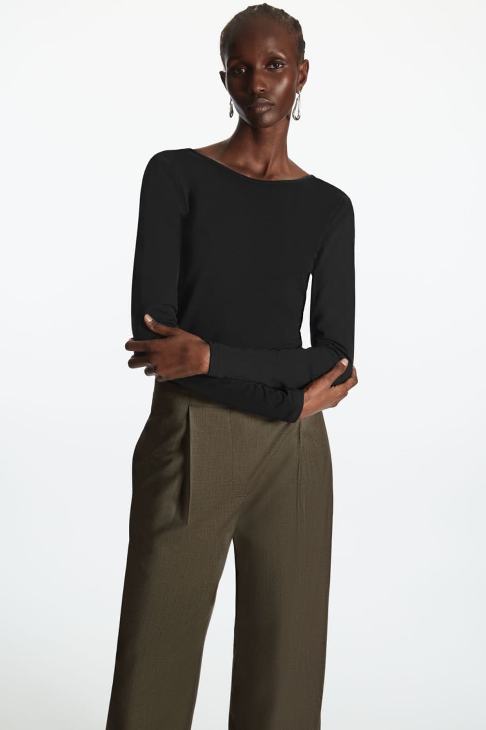 코스 롱 슬리브 스쿱넥 긴팔 티셔츠 s 판매해요 상품이미지2