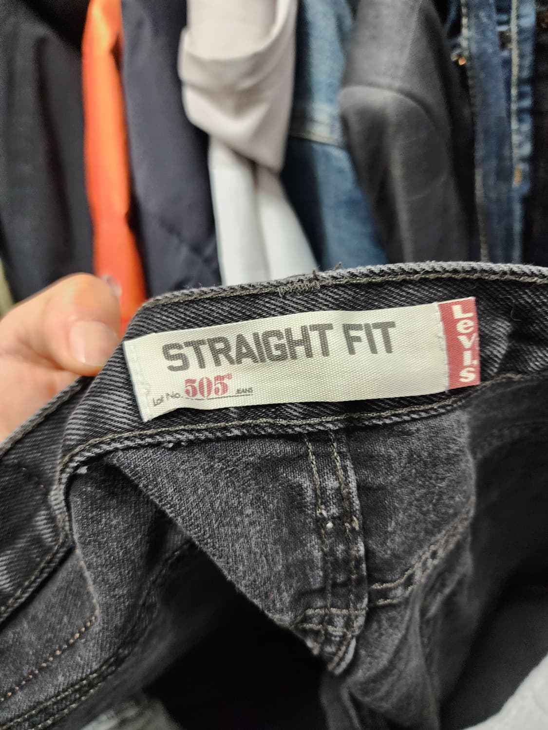 리바이스 505 스트레이트핏 블랙 데님  상품이미지5