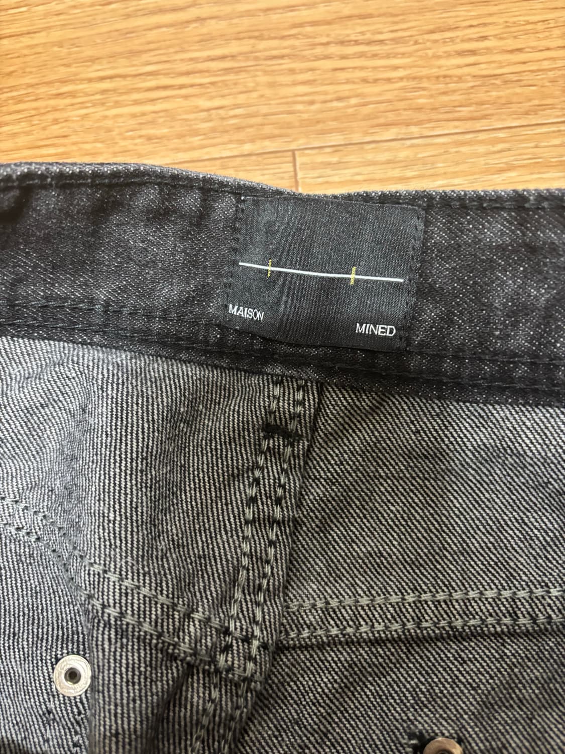 메종 미네드 블랙 데님 패치 워크 팬츠 상품이미지7